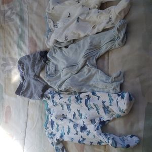 Baby boy footed bodysuits